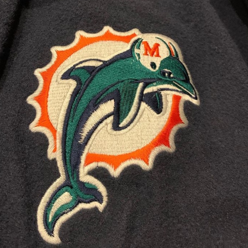 Vintage 90s Starter Miami Dolphins leather jacket - Picture 2 of 8